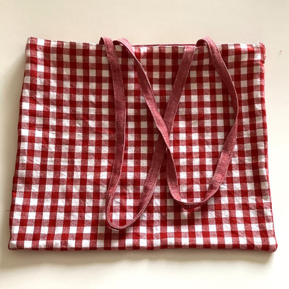2 Handmade Grocery Bags Reusable Totes Beach Small Laundry Bag Lightweight - Picture 4 of 6